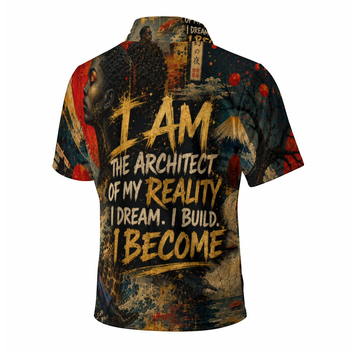 All-Over Print Men’s Draped Neck Shirt|230GSM