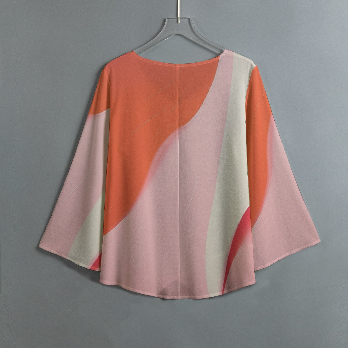 All-Over Print Women's V-neck T-shirt With Irregular Hem