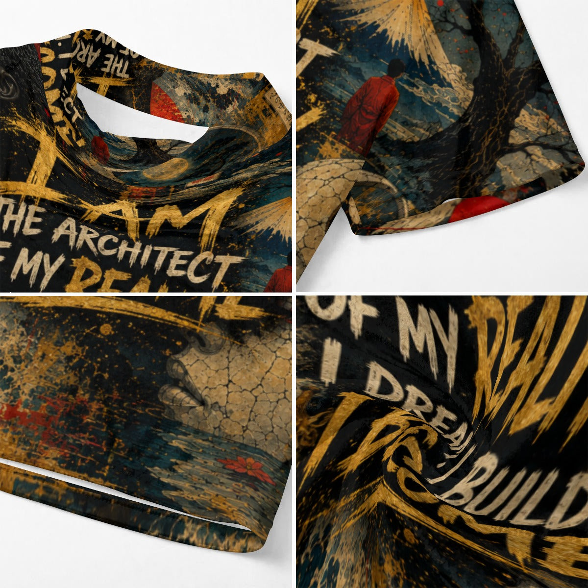 All-Over Print Men’s Draped Neck Shirt|230GSM