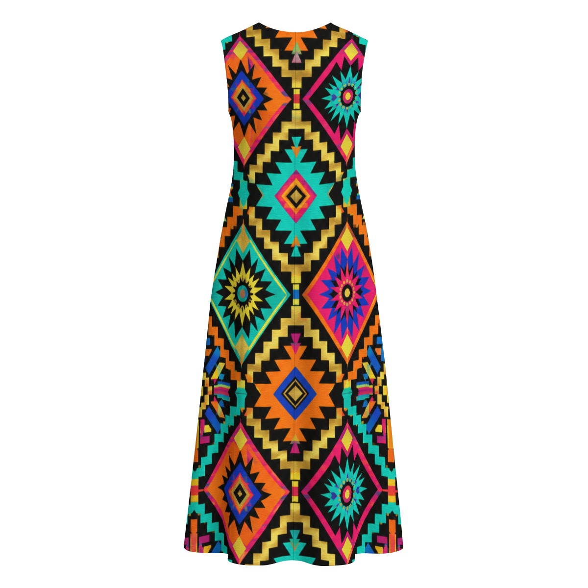 All-Over Print Women's Sleeveless Dress With Pocket|140GSM Slub Cotton