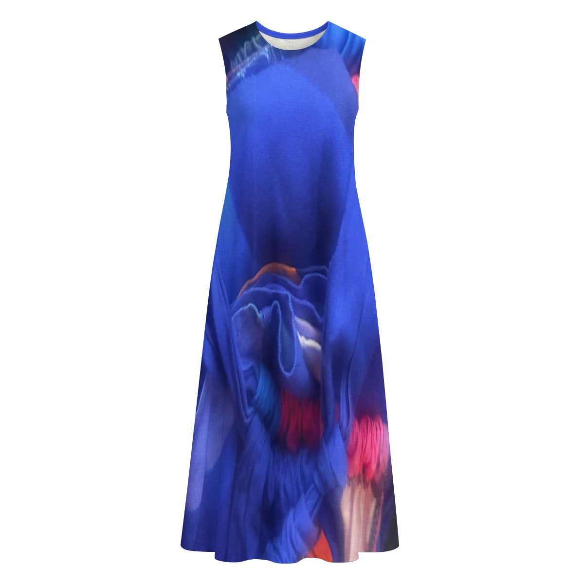 All-Over Print Women's Sleeveless Dress With Pocket|140GSM Slub Cotton