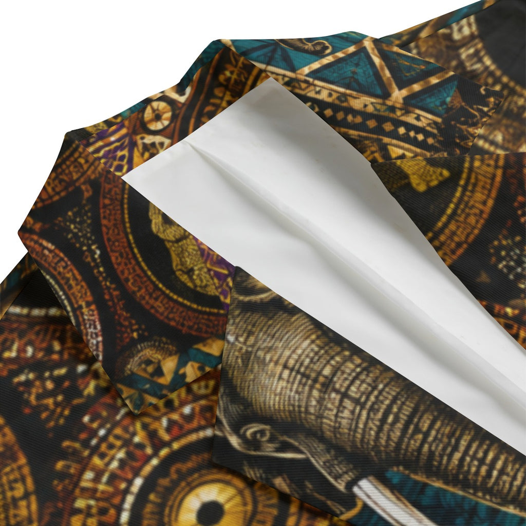 All-Over Print Men's Casual Flat Lapel Collar Blazer | 245GSM Cotton