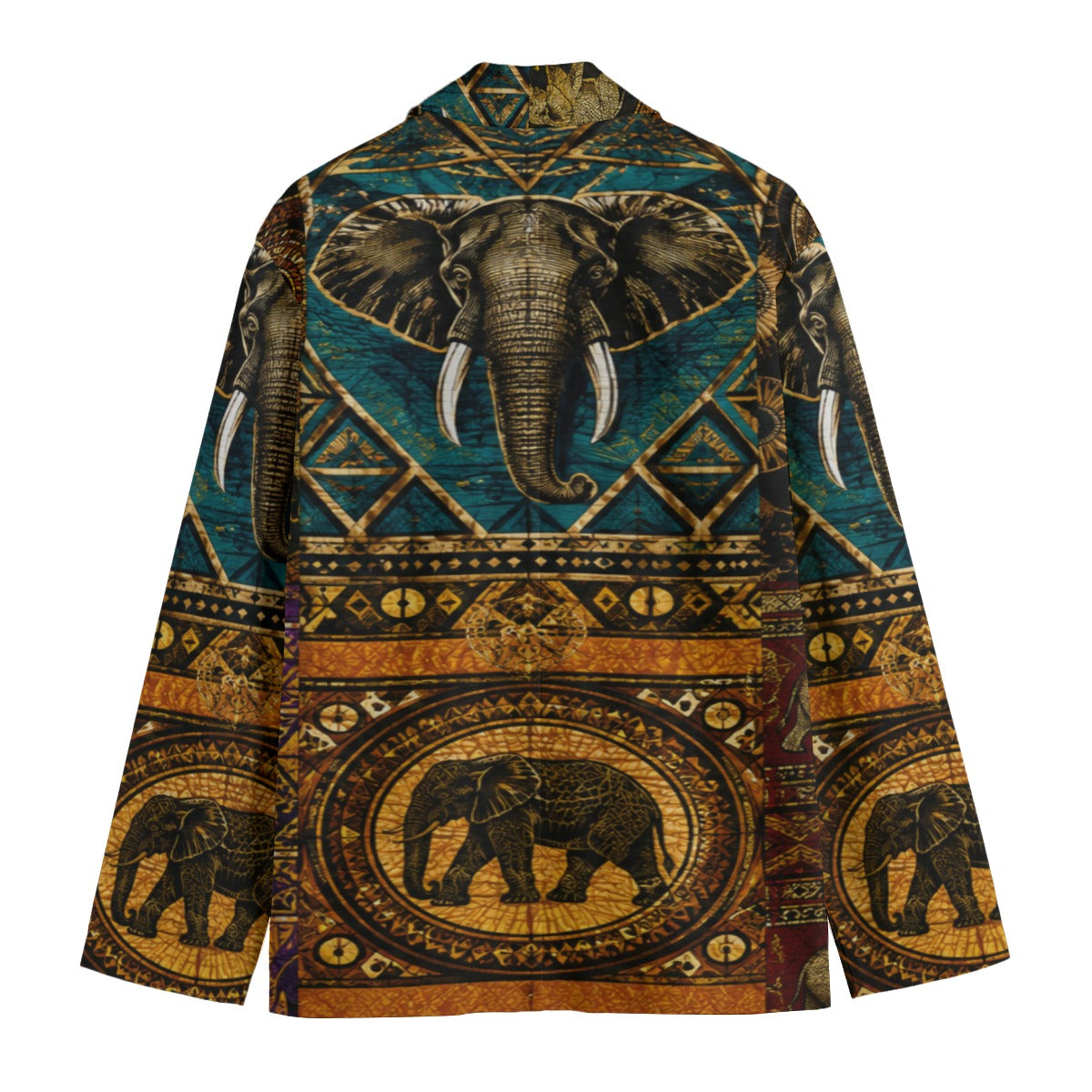 All-Over Print Men's Casual Flat Lapel Collar Blazer | 245GSM Cotton