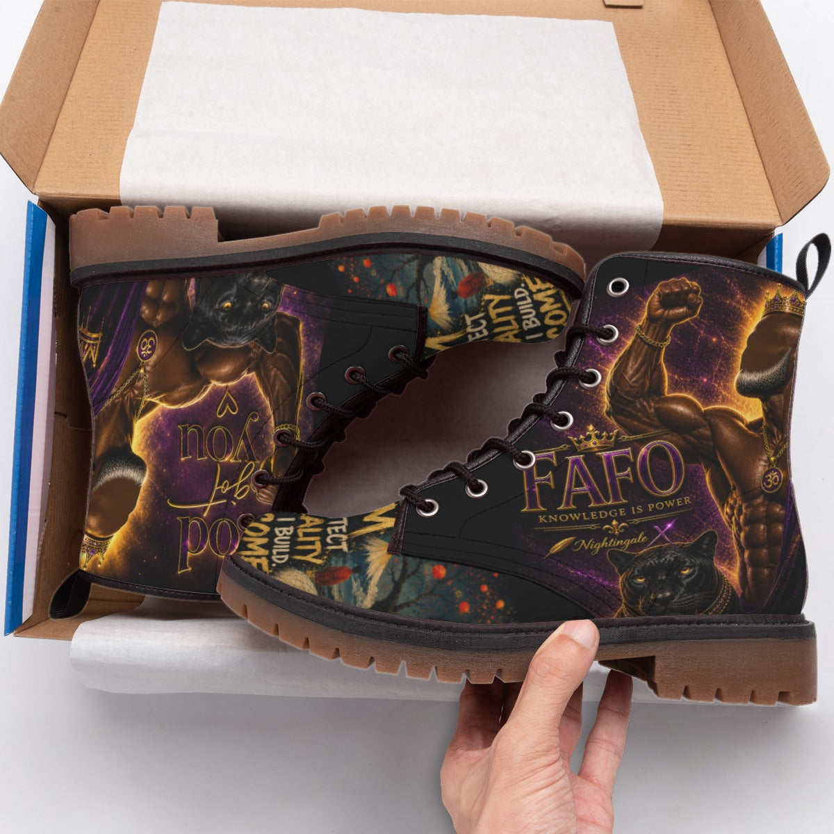 All-Over Print Men's Martin Short Boots