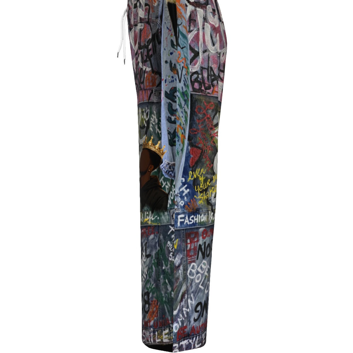 All-Over Print Unisex Knitted Fleece Wide Leg Pants