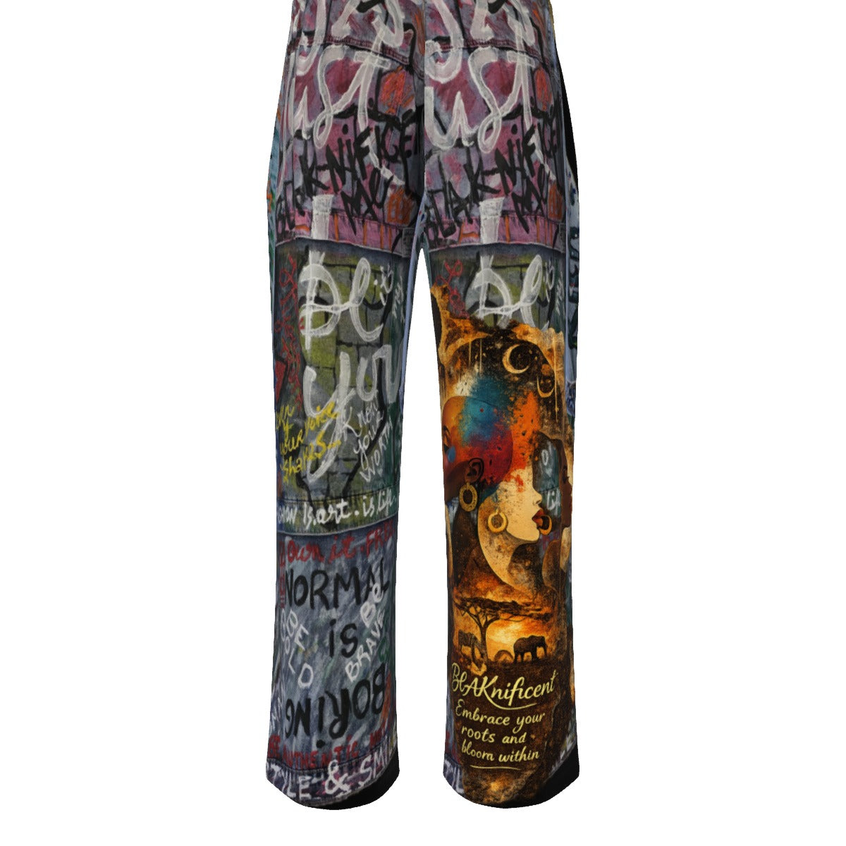 All-Over Print Unisex Knitted Fleece Wide Leg Pants