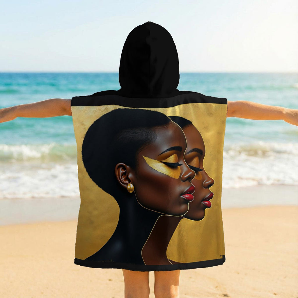 All-Over Print Kid's Hooded Towel Poncho