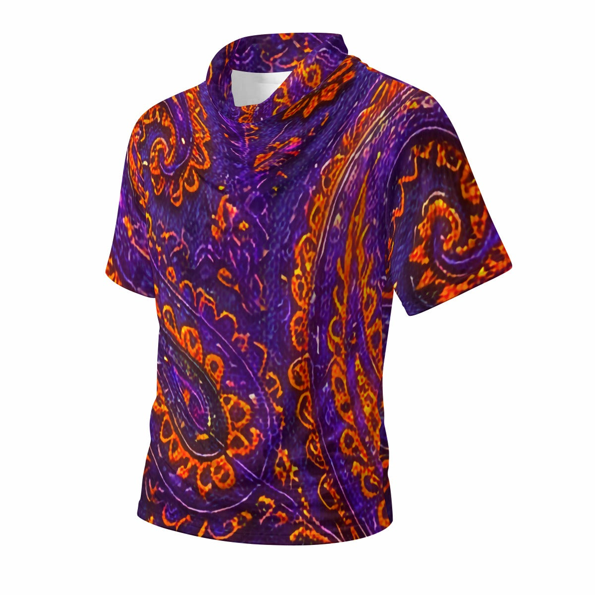 All-Over Print Men’s Draped Neck Shirt|230GSM