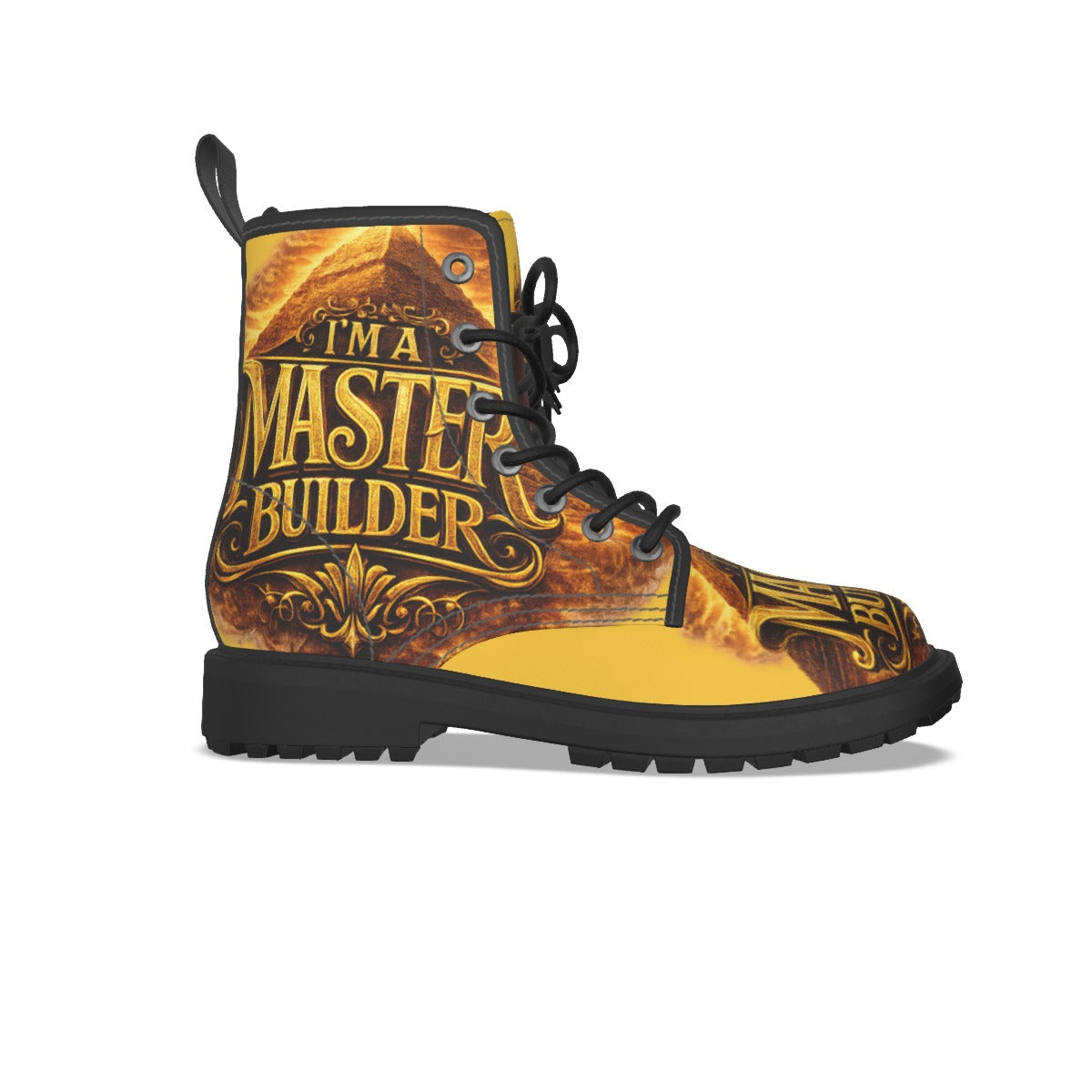 All-Over Print Women's Martin Short Boots With Black Bottom