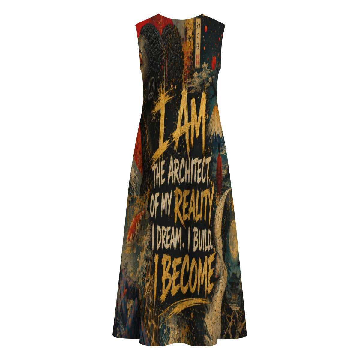 All-Over Print Women's Sleeveless Dress With Pocket|140GSM Slub Cotton