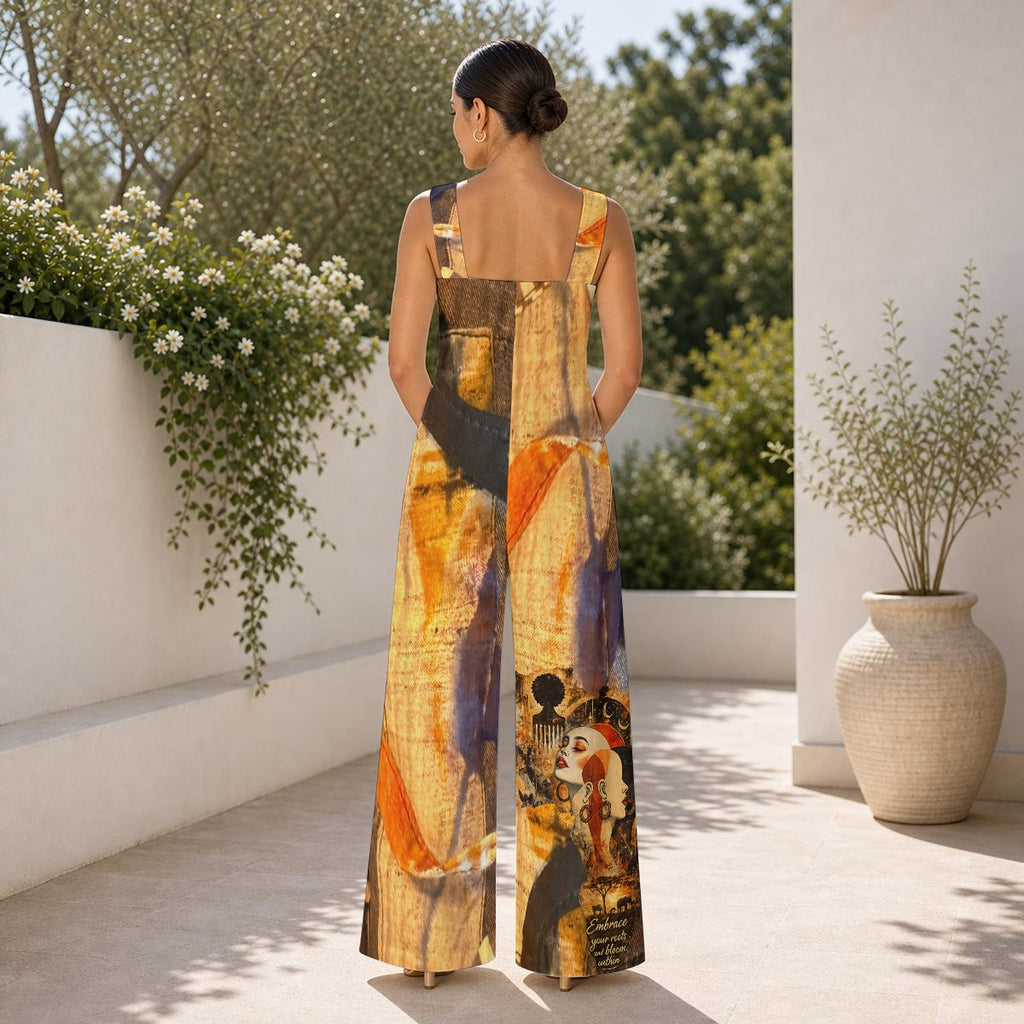 All-Over Print Women's Wide-Leg Jumpsuit
