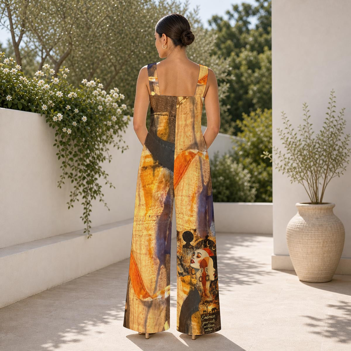 All-Over Print Women's Wide-Leg Jumpsuit