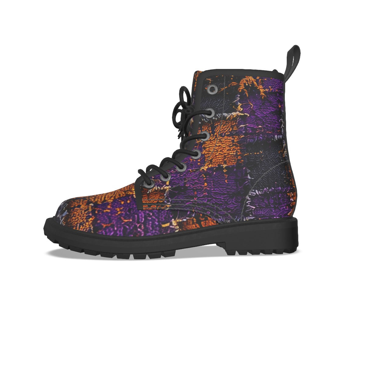 All-Over Print Women's Martin Short Boots With Black Bottom