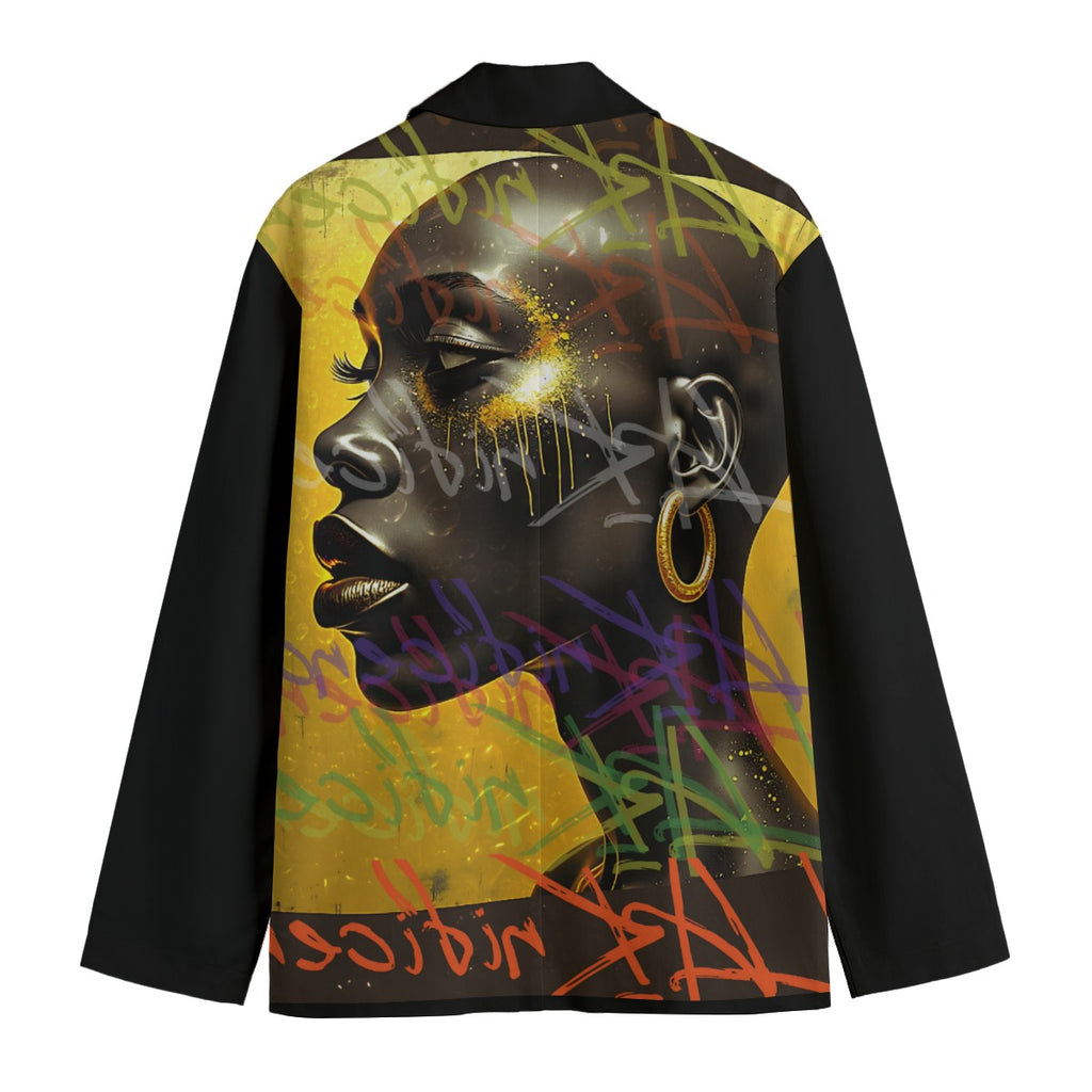 All-Over Print Men's Casual Flat Lapel Collar Blazer | 245GSM Cotton