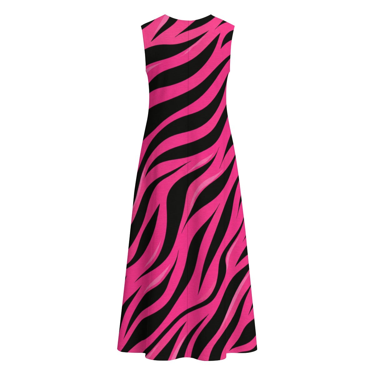 All-Over Print Women's Sleeveless Dress With Pocket|140GSM Slub Cotton