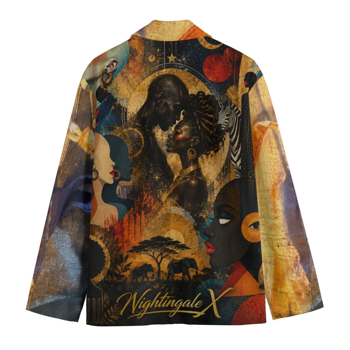 All-Over Print Men's Casual Flat Lapel Collar Blazer | 245GSM Cotton