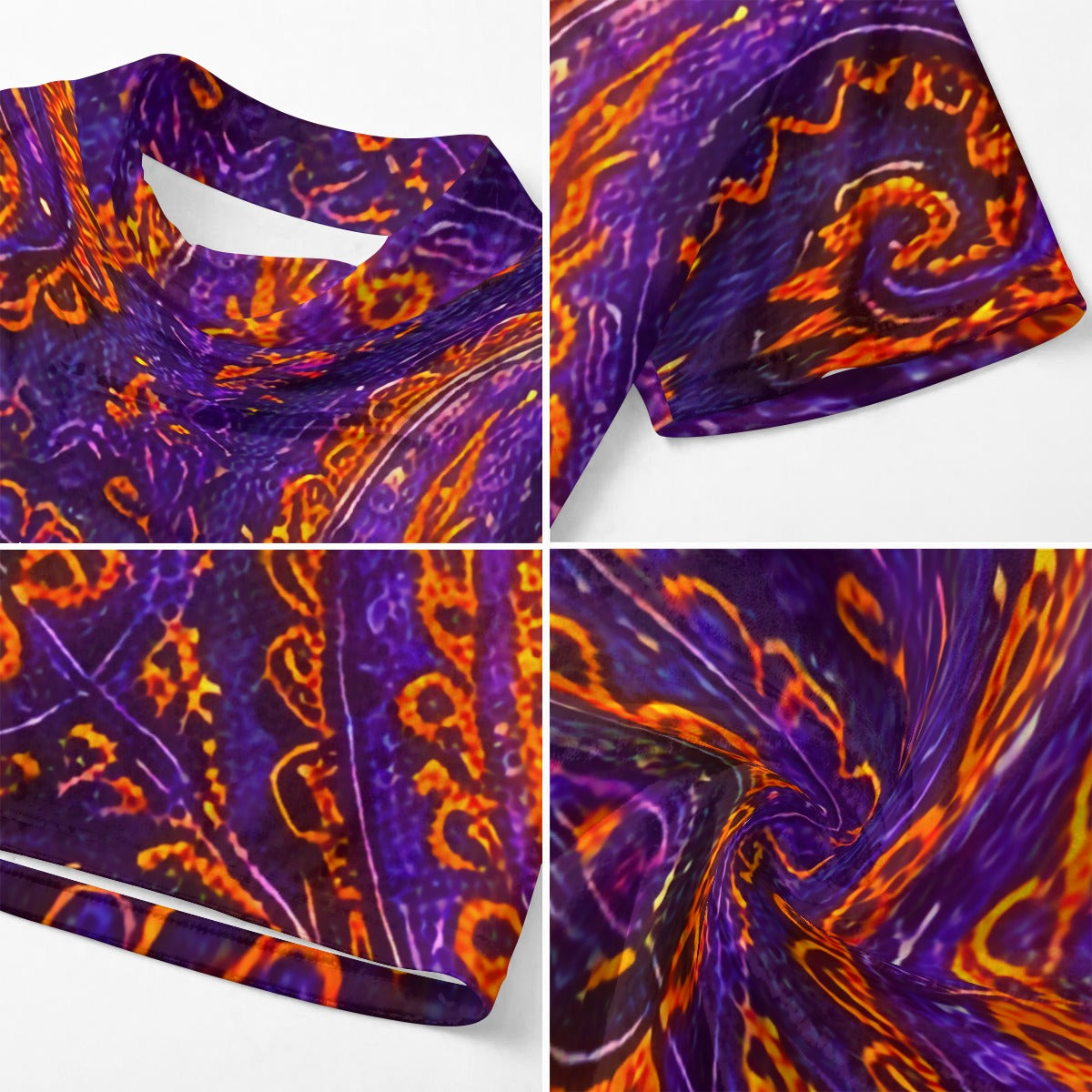 All-Over Print Men’s Draped Neck Shirt|230GSM