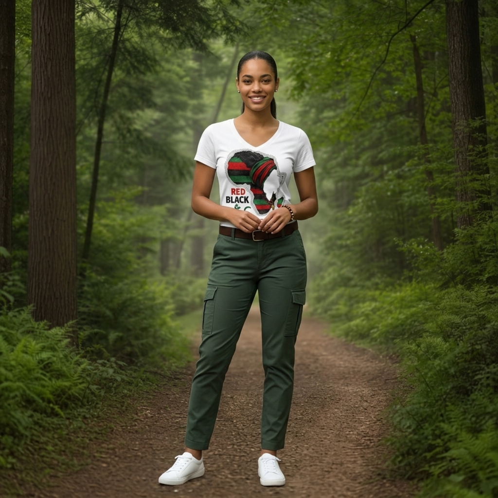 All-Over Print Women‘s V-neck T-Shirt|210GSM